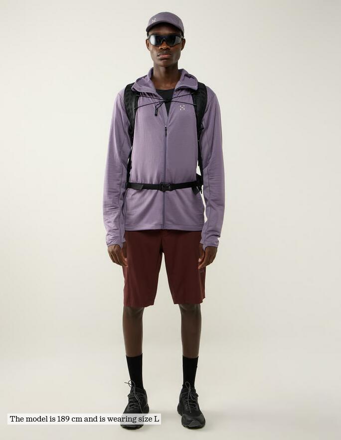 Polaire - randonnée - hommes - légère capuche - l.i.m - violet 4/5