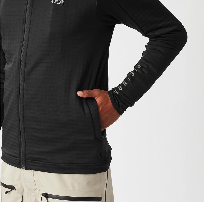 Polaire - ski - homme - légère respirante - bake grid fz - noir 3/5