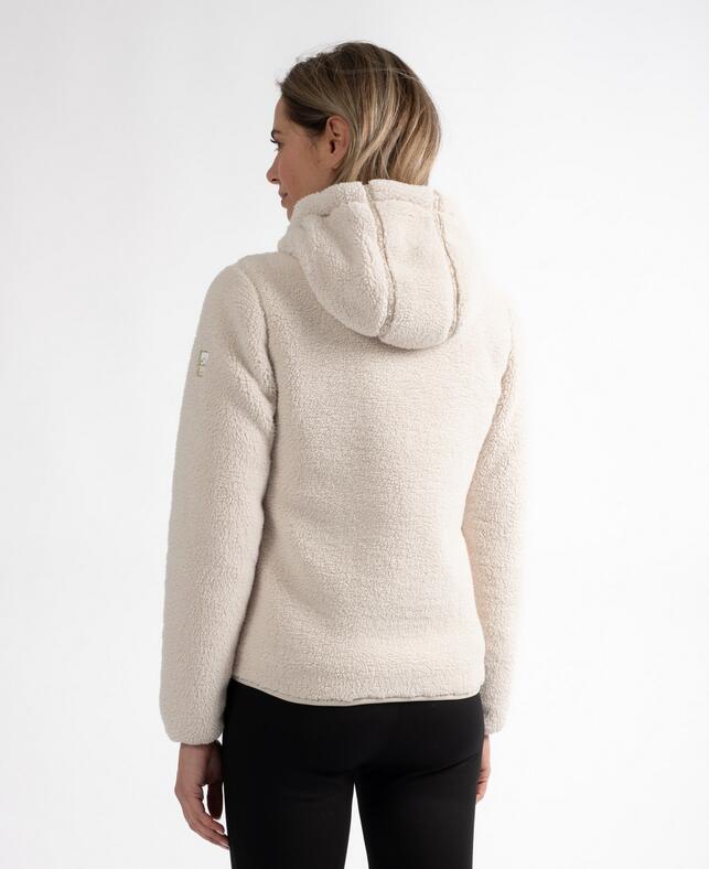 Polaire - montagne - femme - col zippé cintrée - reckon - beige 4/5