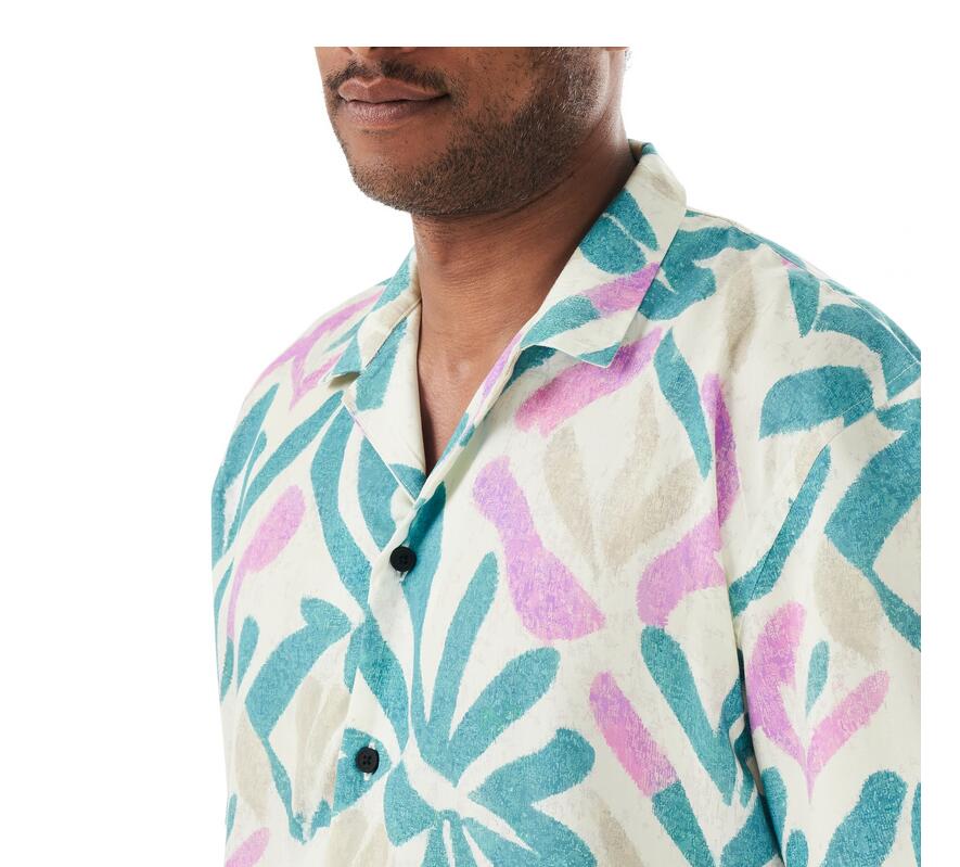 Chemise - hommes - tencel imprimé - mareeba - blanc 5/5