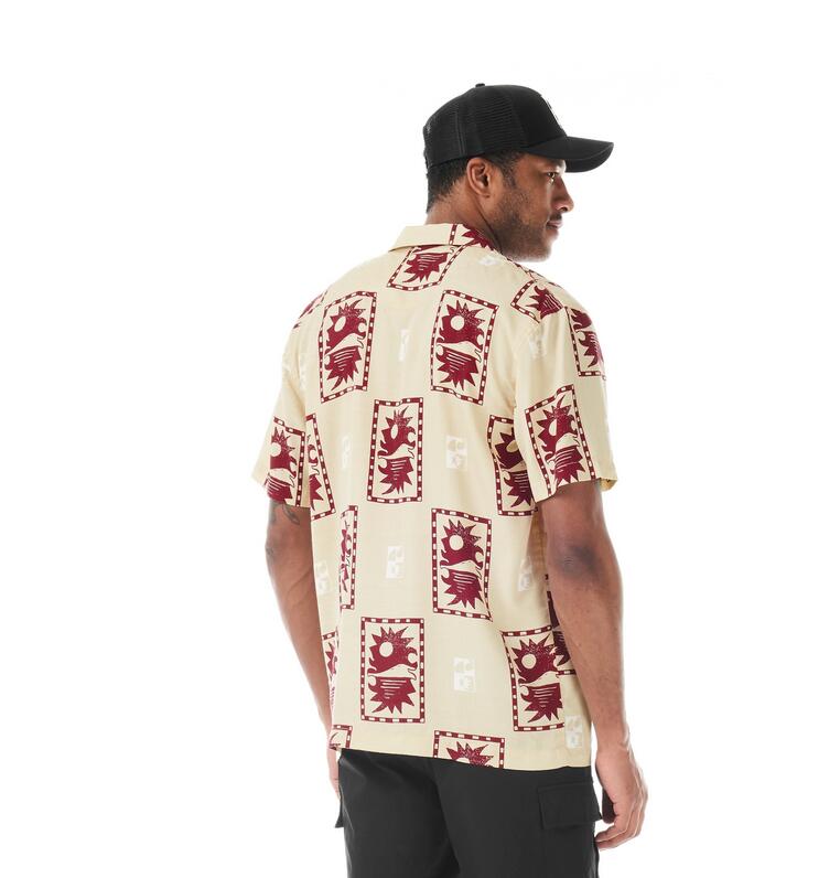 Chemise - hommes - légère imprimée - mareeba - beige 4/5