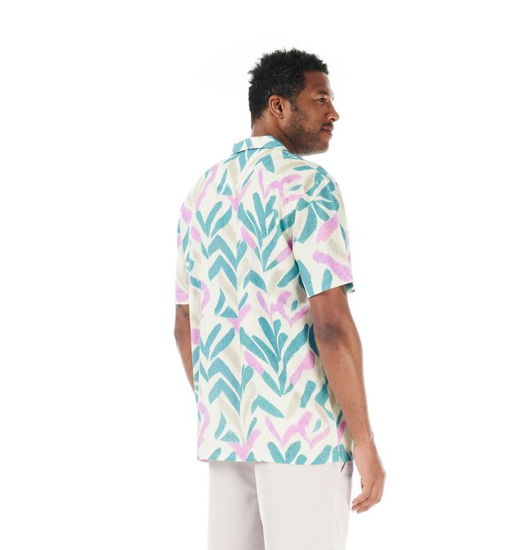 Chemise - hommes - tencel imprimé - mareeba - blanc 3/5