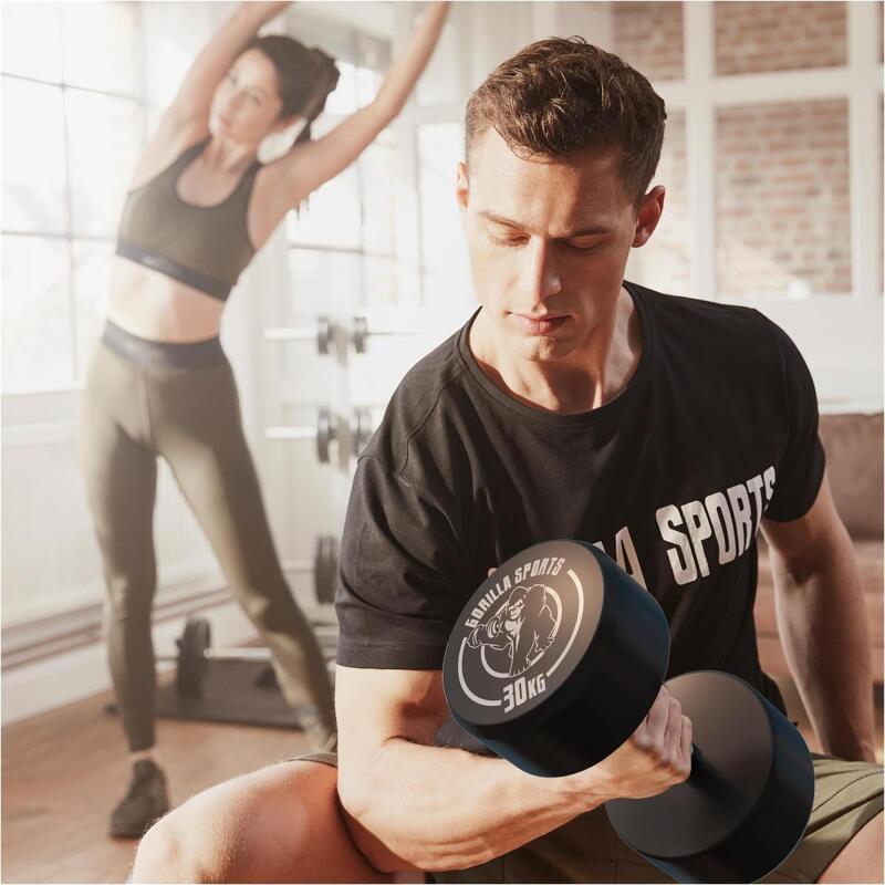 Gatere profesionale Gorilla Sports, cu o greutate de la 2,5 pană la 40 kg.