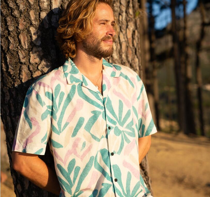 Chemise - hommes - tencel imprimé - mareeba - blanc 2/5