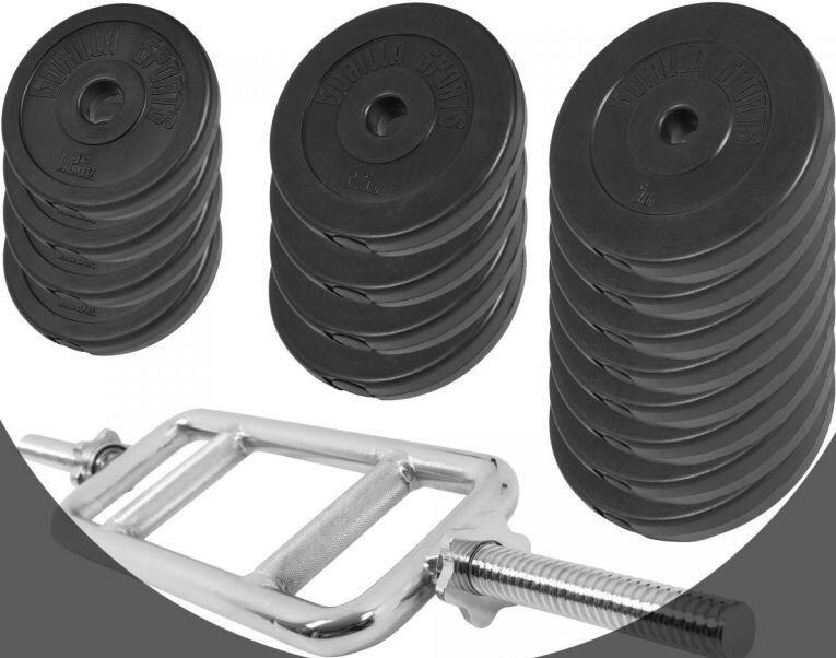 SET POUR TRICEPS AVEC DISQUES PLASTIQUE 35 KG | MUSCULATION 4/7
