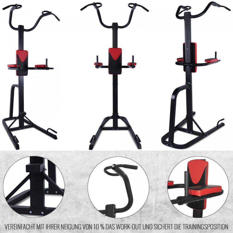 STATION DE TRACTION MULTIFONCTION NOIR ROUGE | MUSCULATION 7/7