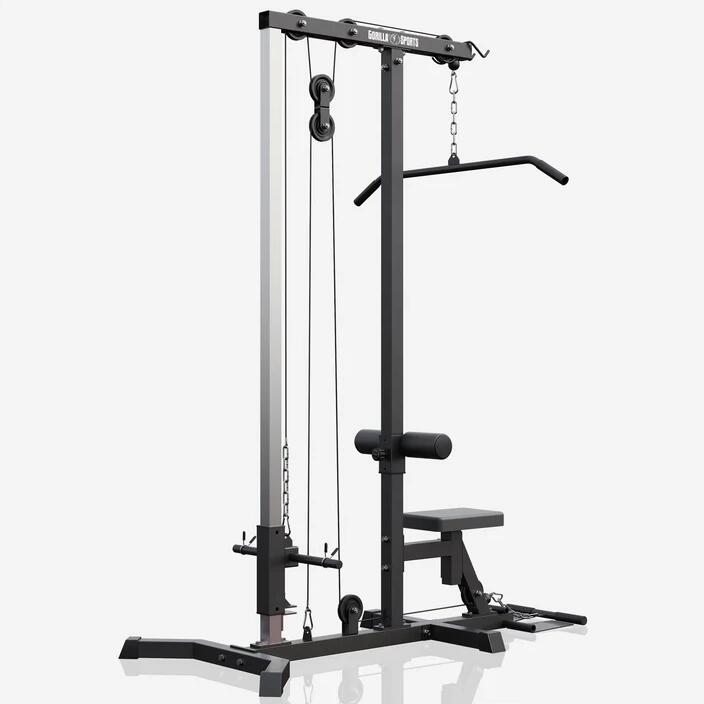 Statie lat pull-down alb/negru Gorilla Sports Ro