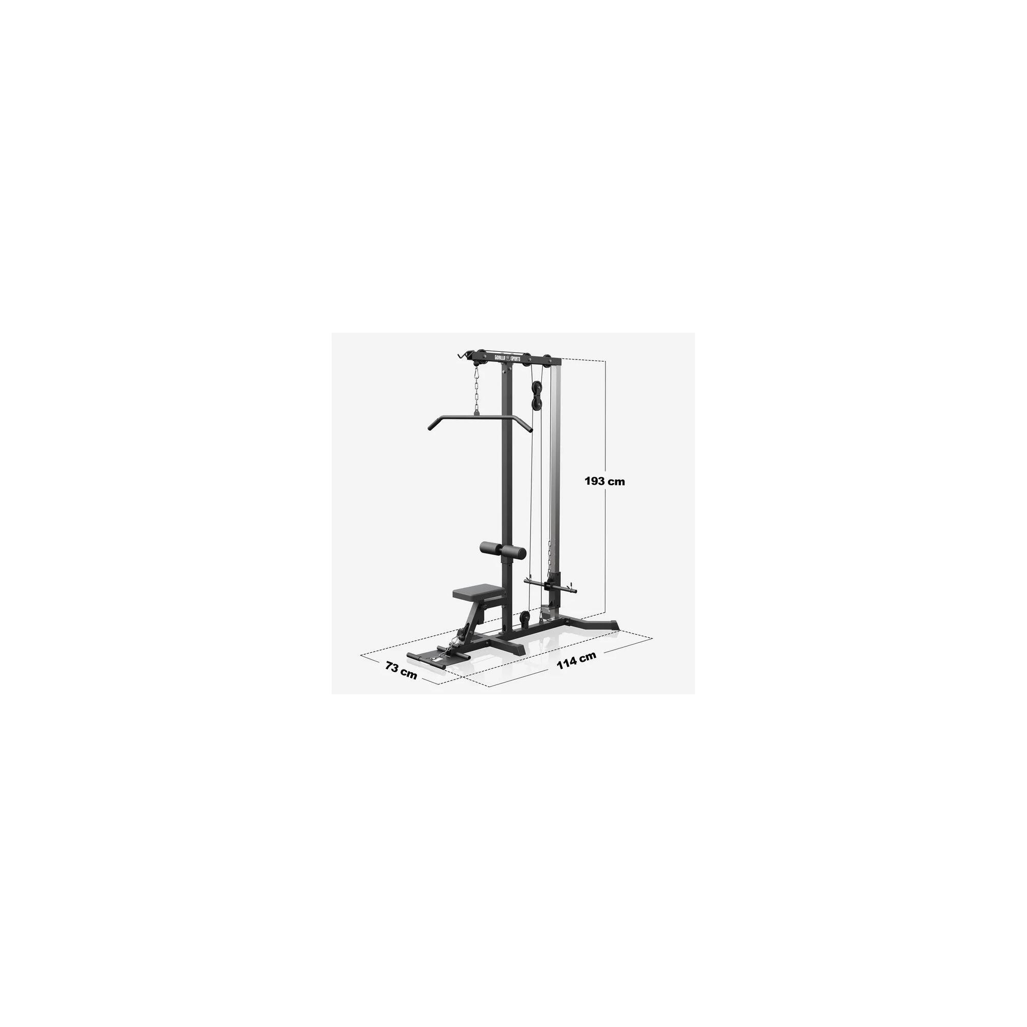 Statie lat pull-down alb/negru Gorilla Sports Ro