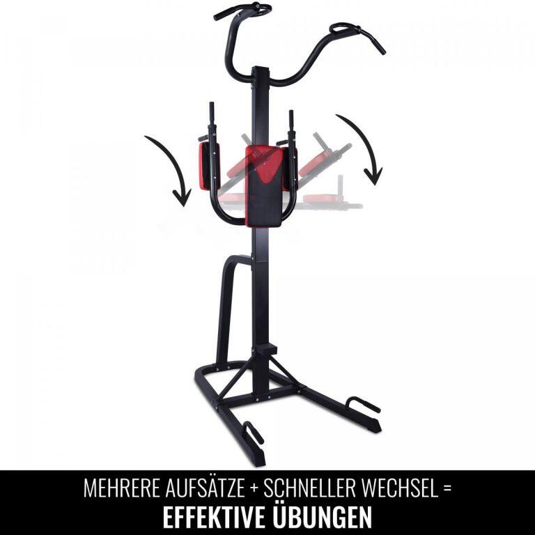 STATION DE TRACTION MULTIFONCTION NOIR ROUGE | MUSCULATION 3/7