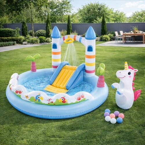 Hrací centrum INTEX 56148 UNICORN CASTLE PLAY CENTER 196x178x127 12/13