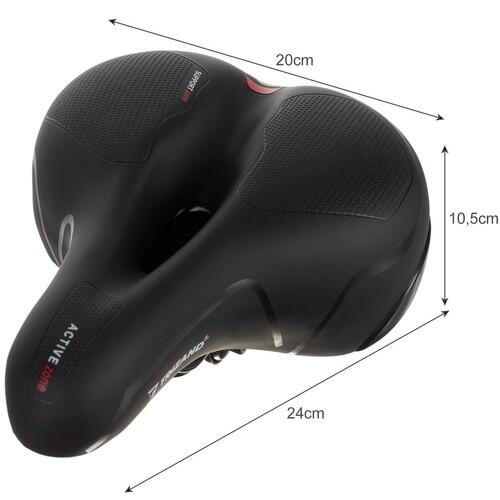 Șa bicicletă Comfort Foam Damă/Bărbați - Negru - Cu husă șa