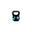 Gantera Kettlebell, MOVIT®, 3kg, fonta, negru/abastru