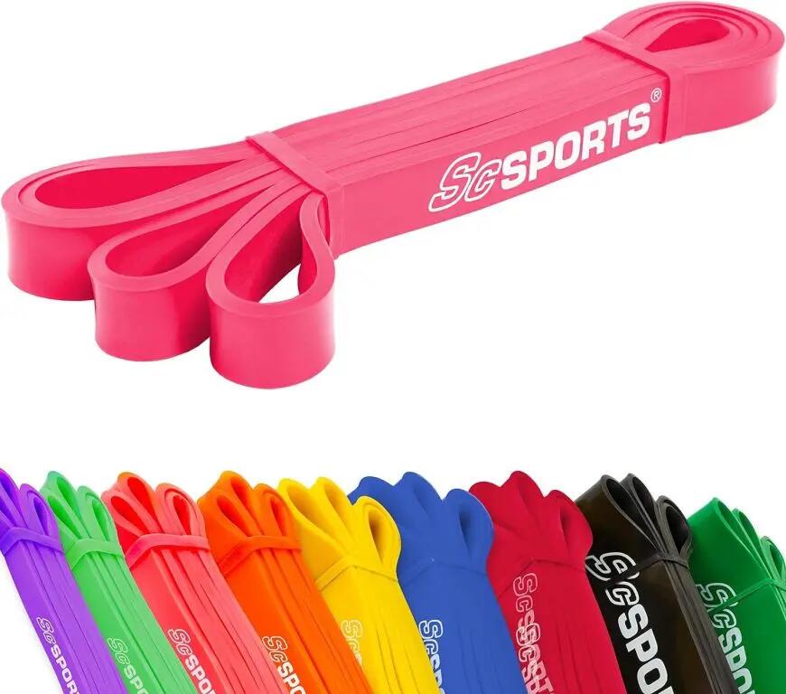 Banda elastica pentru fitness 2 m latex natural roz 2/6