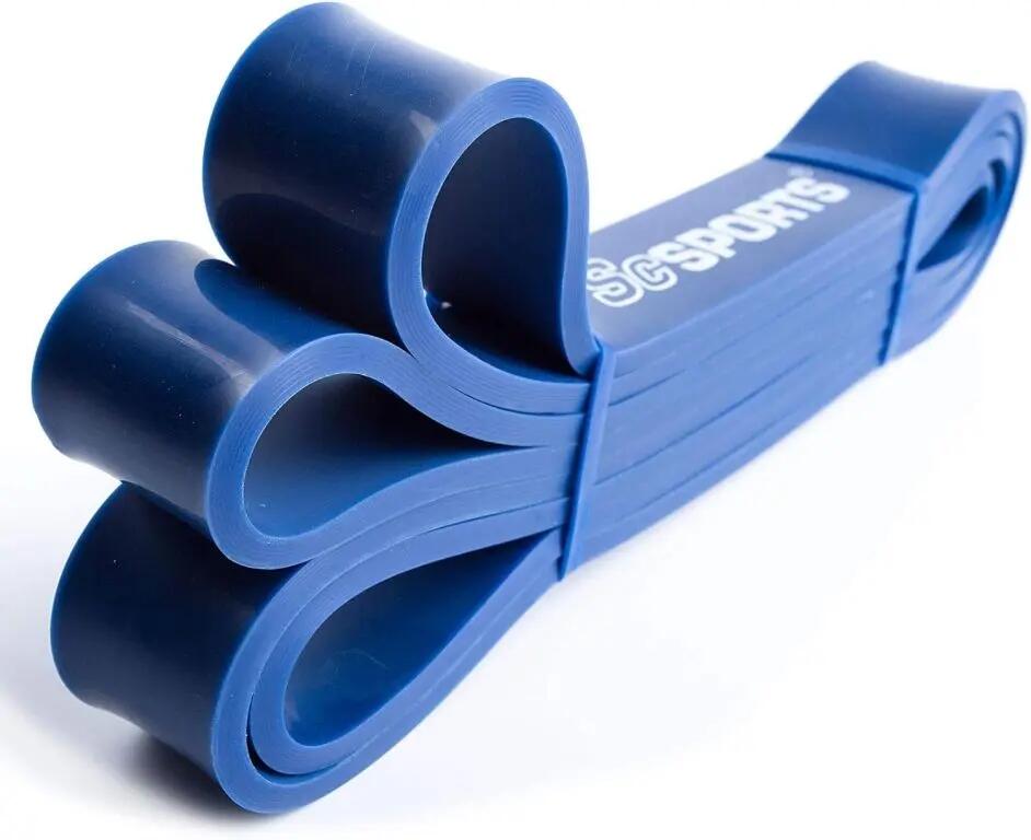 Banda elastica pentru fitness 2 m latex natural albastru 5/7