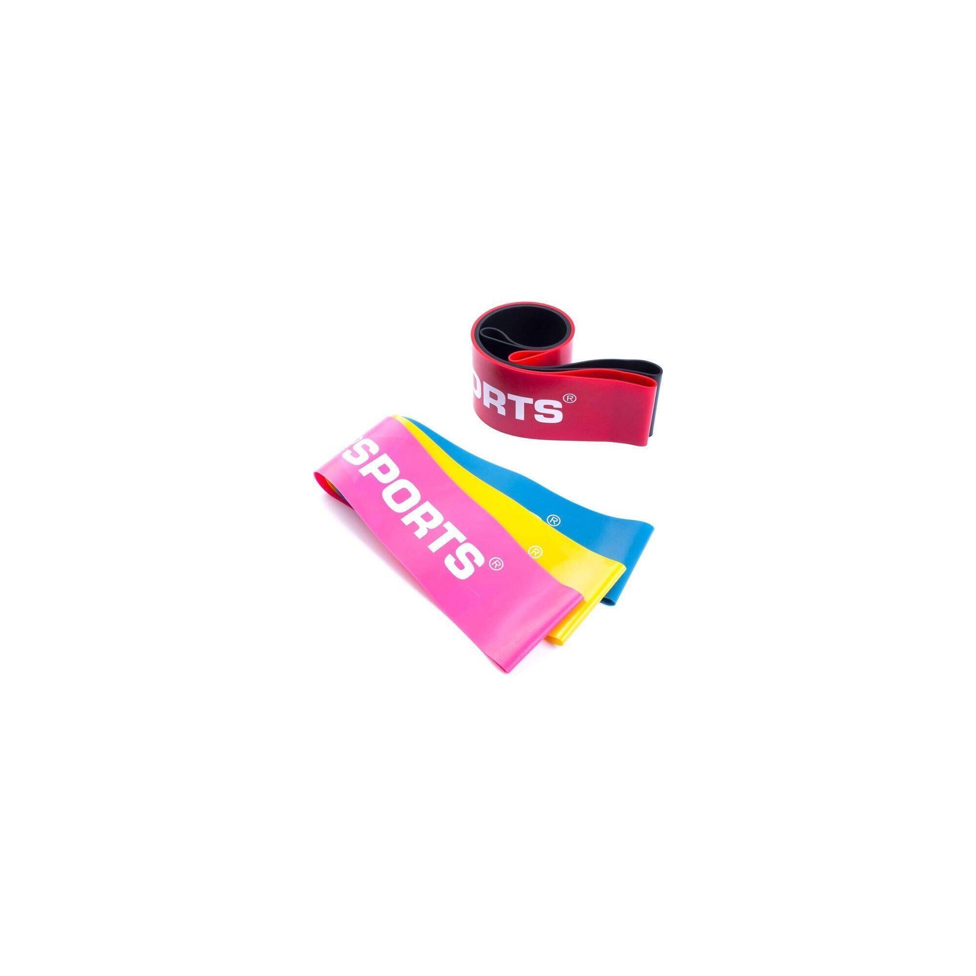 Banda de fitness 50cm elastica din latex natural rosie