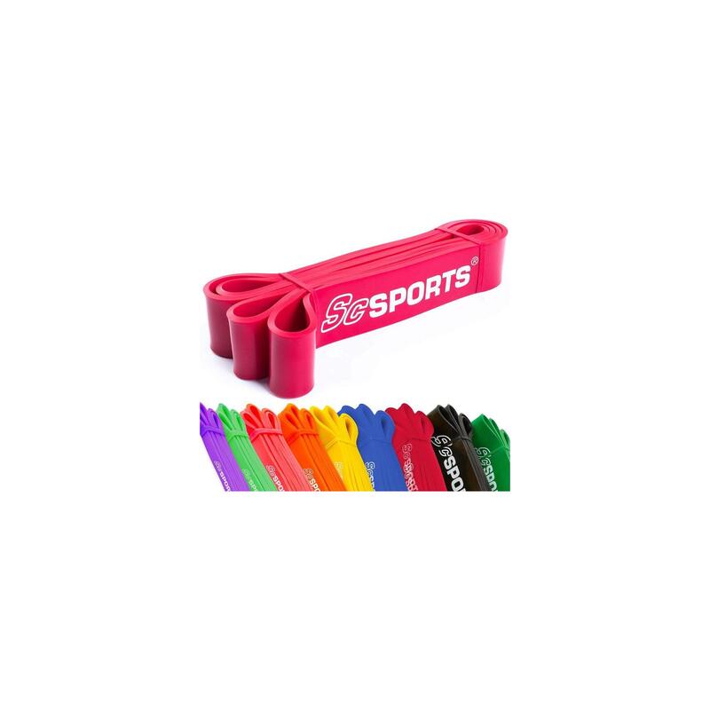 Banda elastica pentru fitness 2 m latex natural rosu