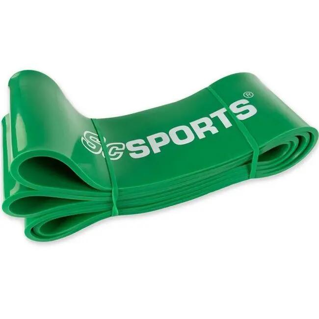 Banda de fitness 2m elastica din latex natural verde 4/6