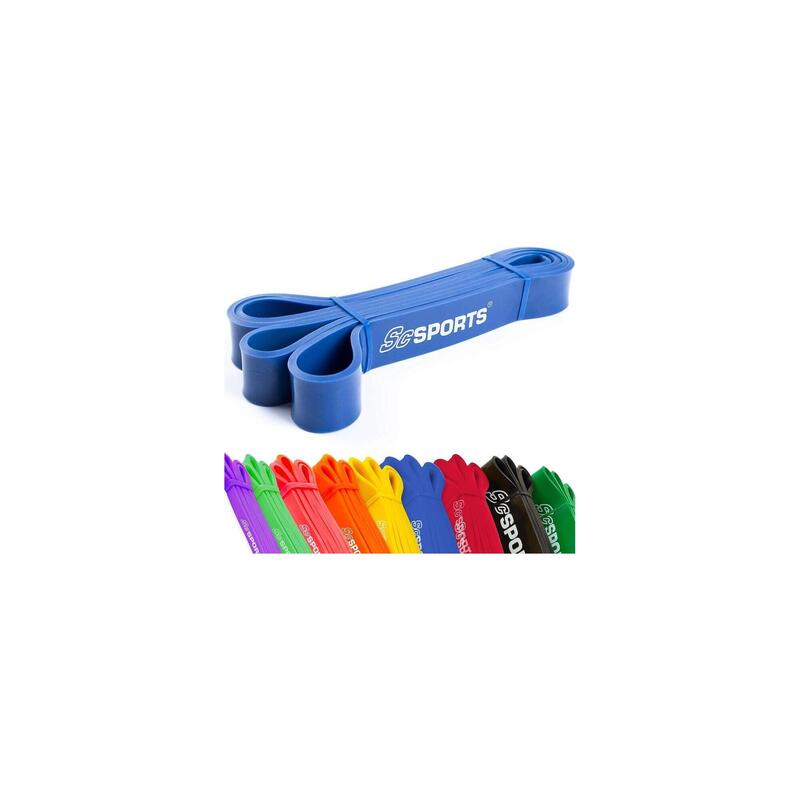 Banda elastica pentru fitness 2 m latex natural albastru