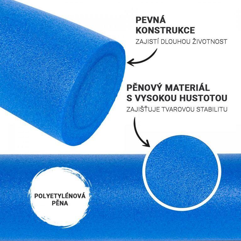 Pilates Rol - Fascia Rol - Foam Roller - 90 x 15 cm - Blauw 2/7