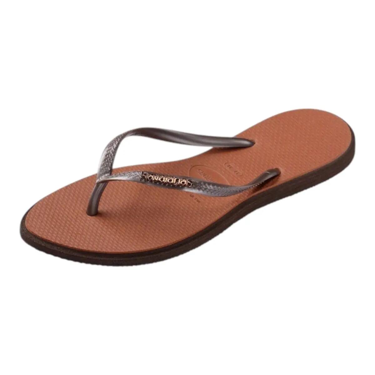 Claquettes Havaianas Modèle Slim Point Couleur Marron 2/5
