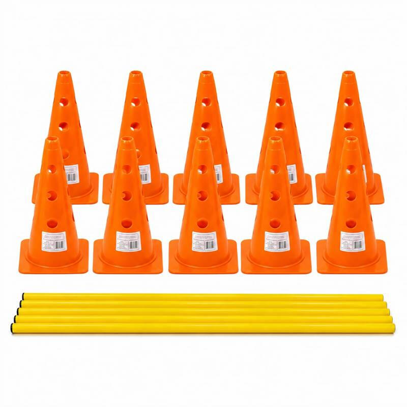 Set agilitate Master Sport – 5 gardulețe reglabile+scăriță 6m+markere 50 buc