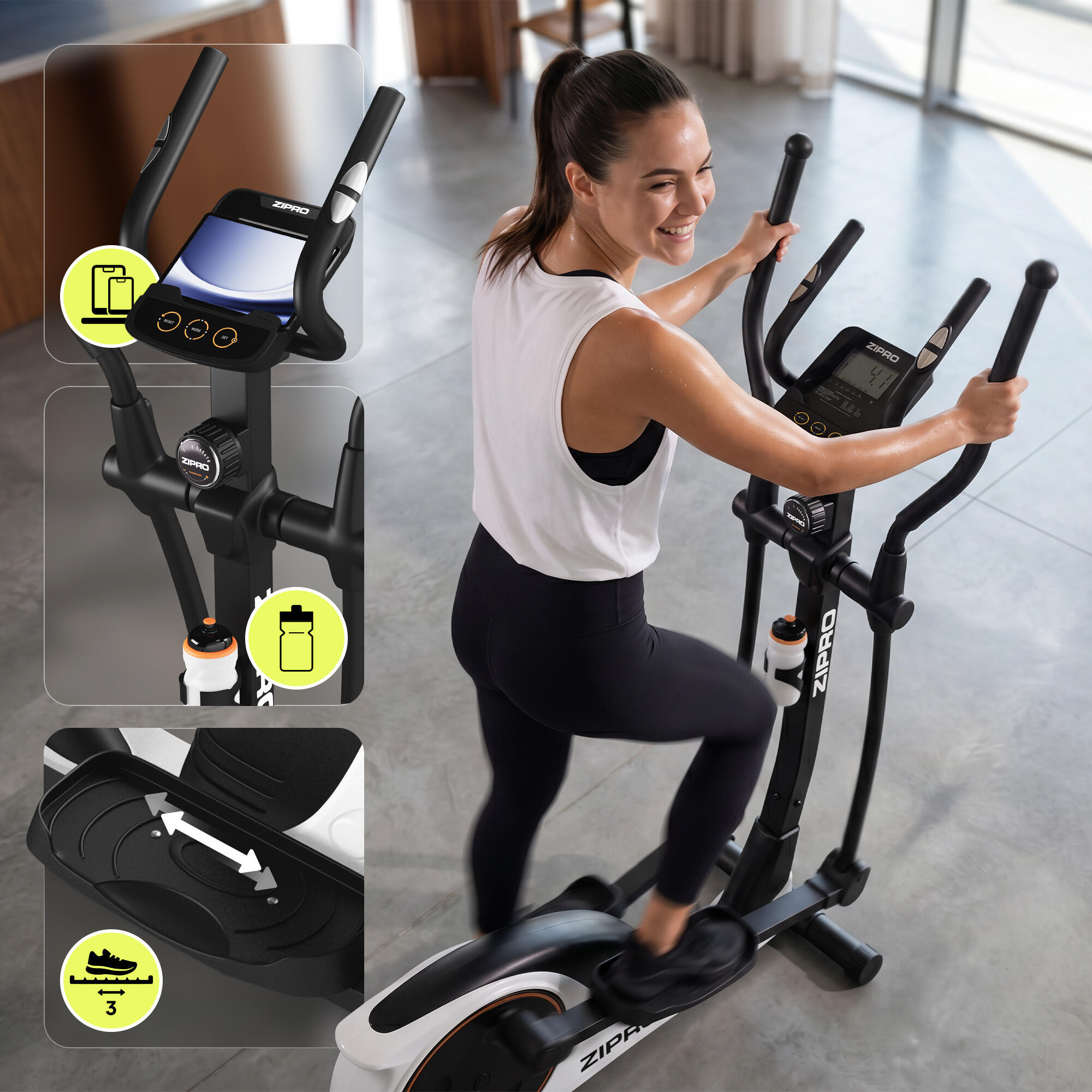 Crosstrainer Zipro Hulk RS 8 weerstandsniveaus voor fitness en cardio 7/8