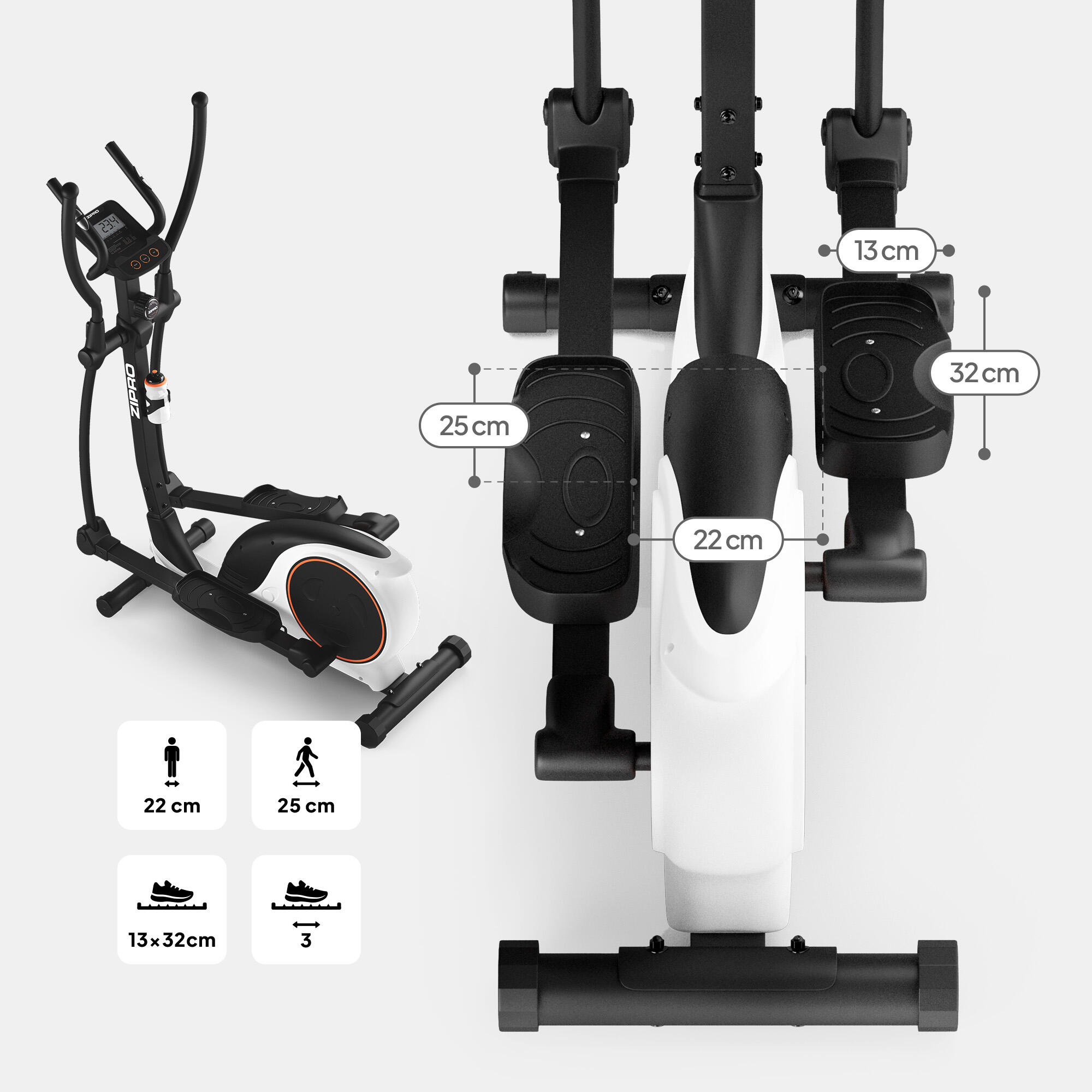 Crosstrainer Zipro Hulk RS 8 weerstandsniveaus voor fitness en cardio 4/8