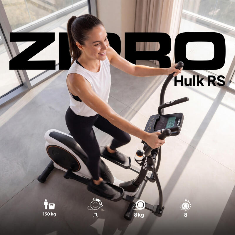 Bicicleta eliptică magnetica Zipro Hulk RS volantă 8 kg fitness cardio