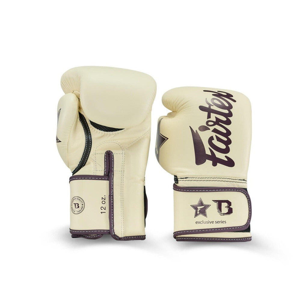 (Kick)bokshandschoenen volwassenen FXB BG V2 Creme 2/6