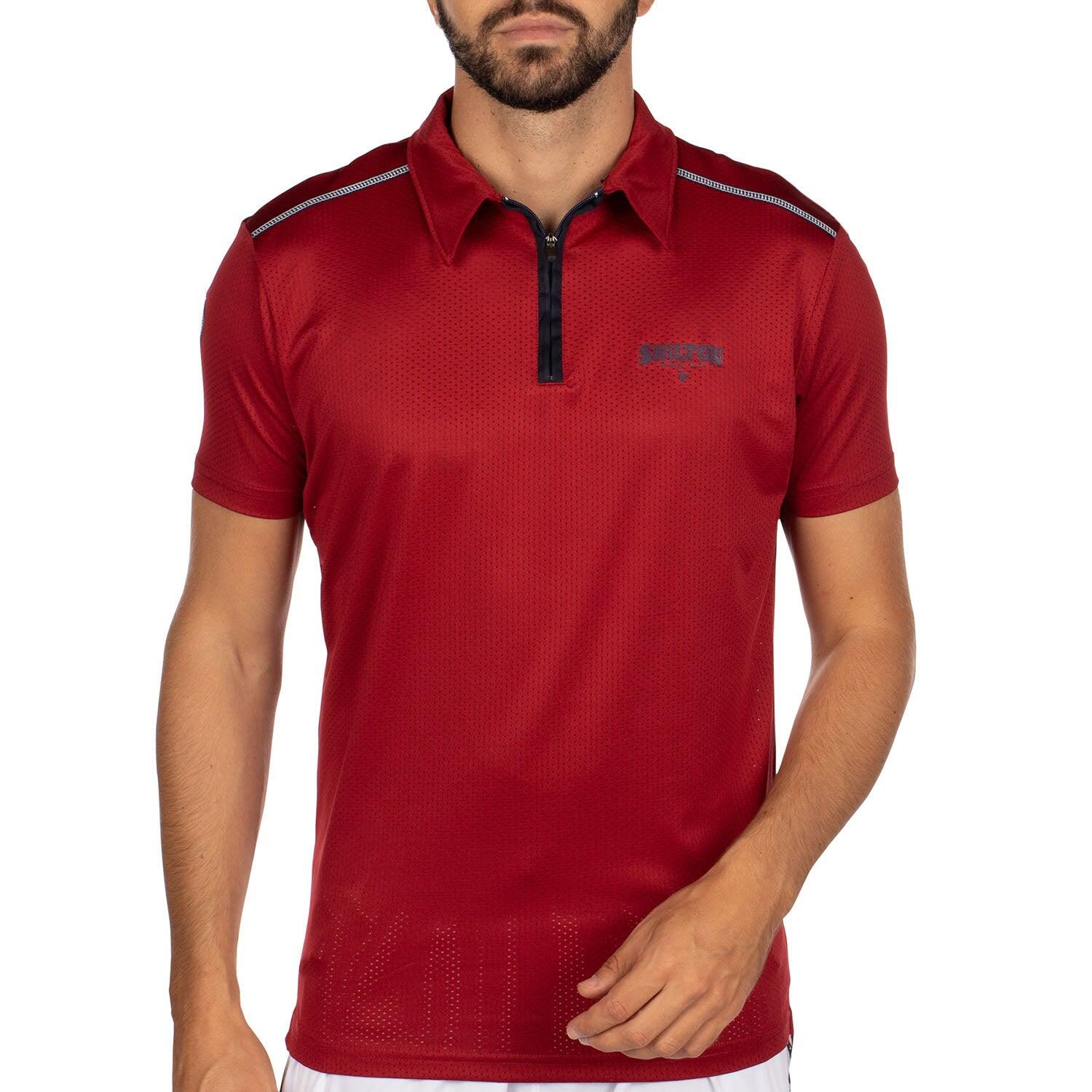 Polo de sport zippé perforé 3XL / Rouge 1/5