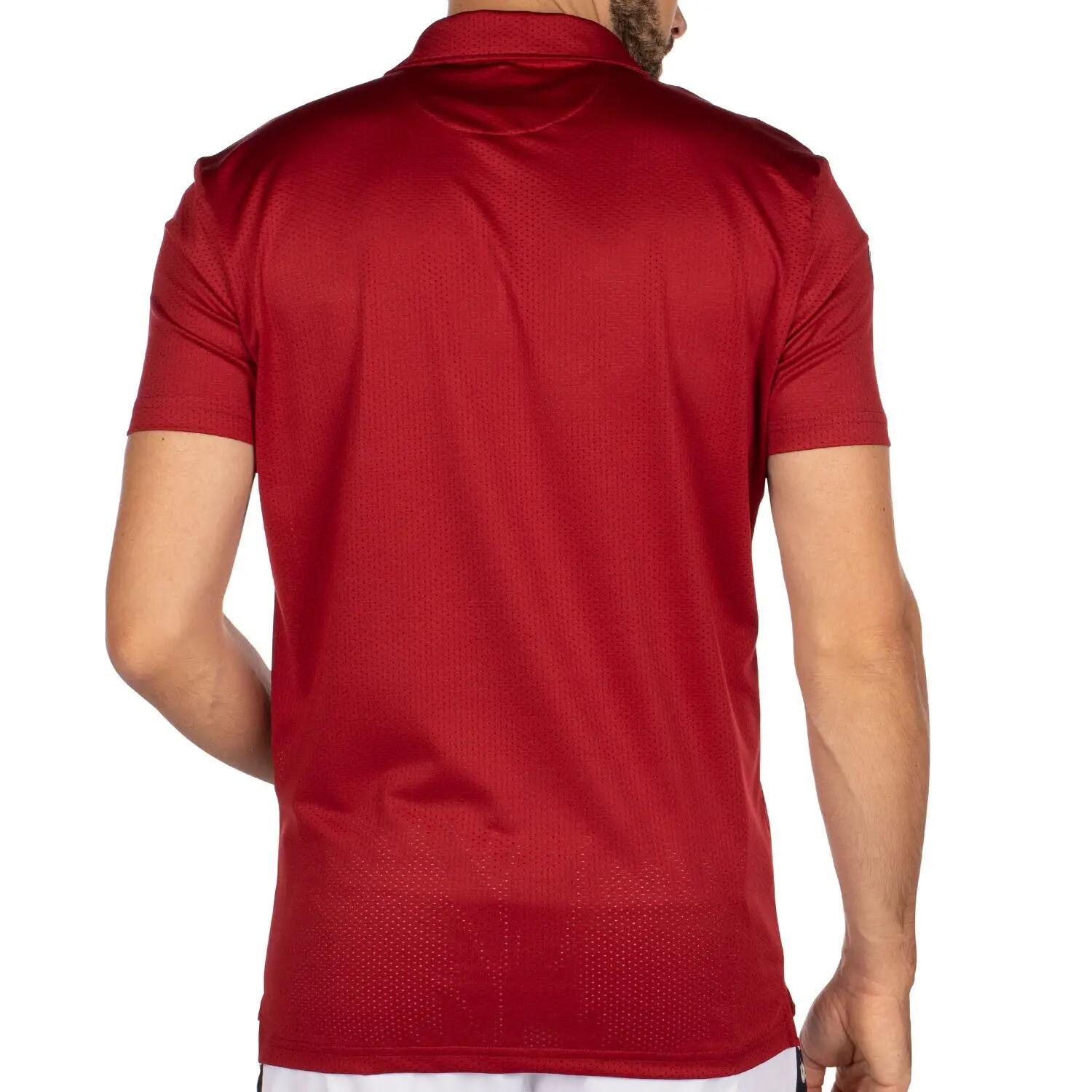 Polo de sport zippé perforé L / Rouge 3/5