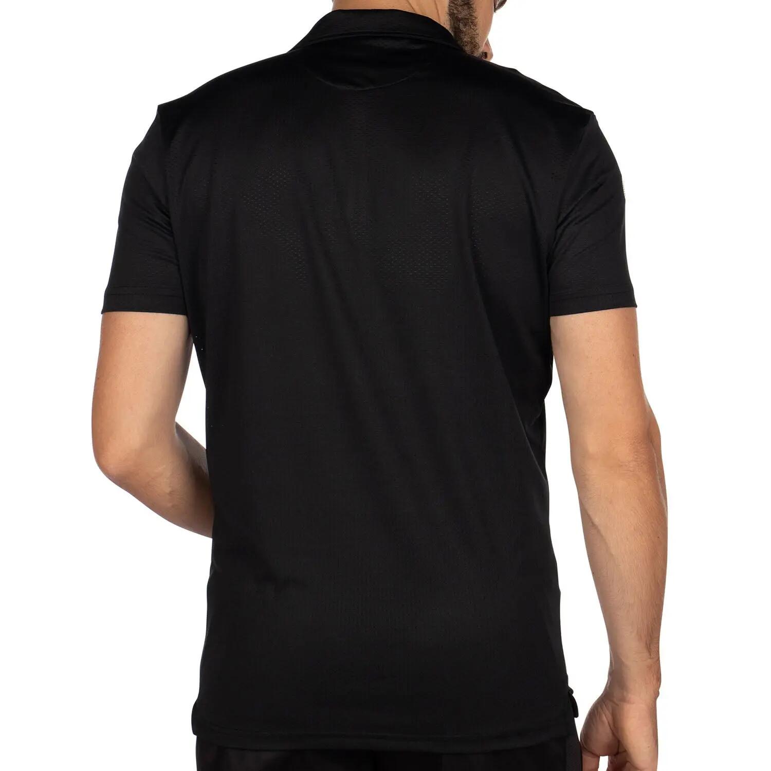 Polo de sport zippé perforé XXL / Noir 3/5