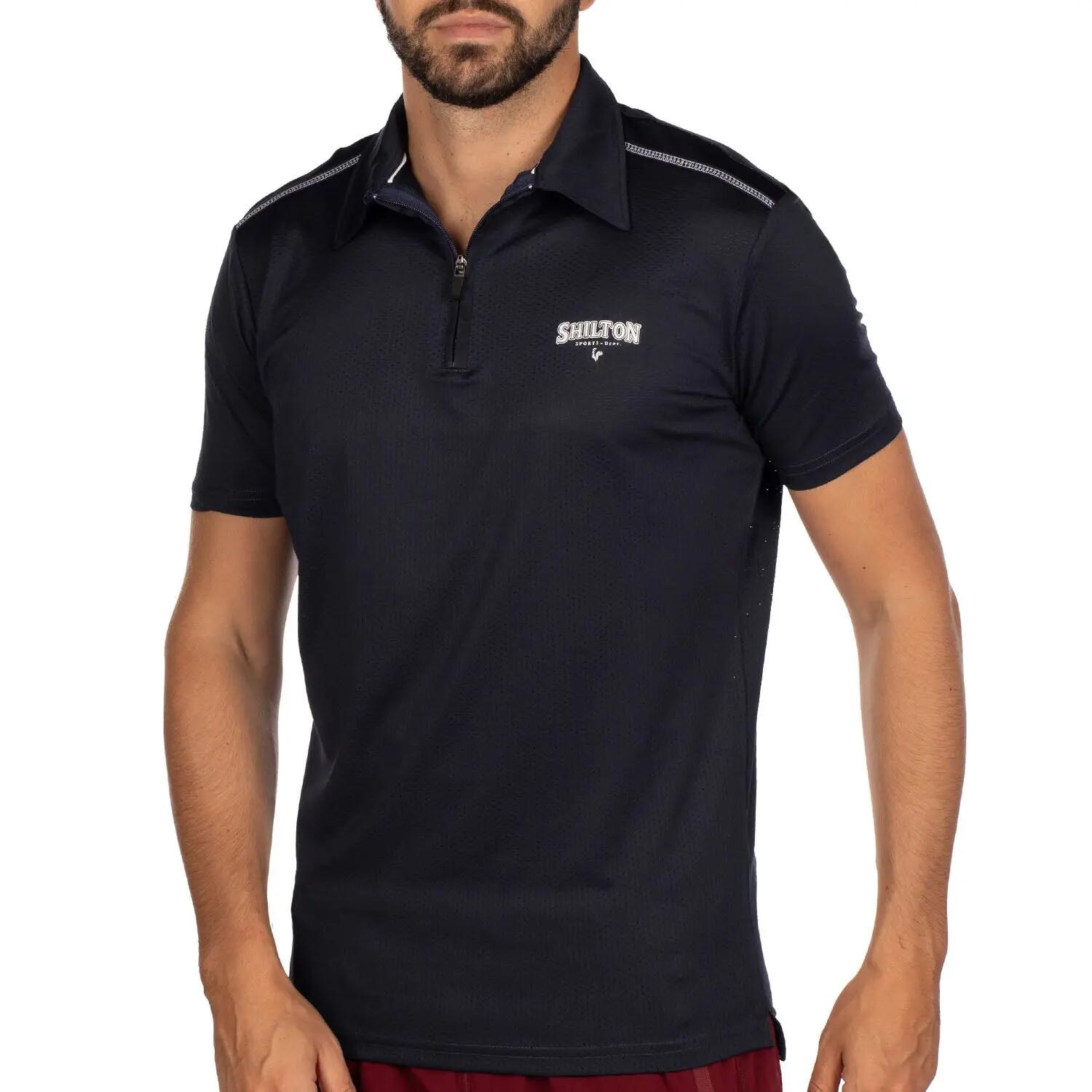 Polo de sport zippé perforé XXL / Navy 2/5