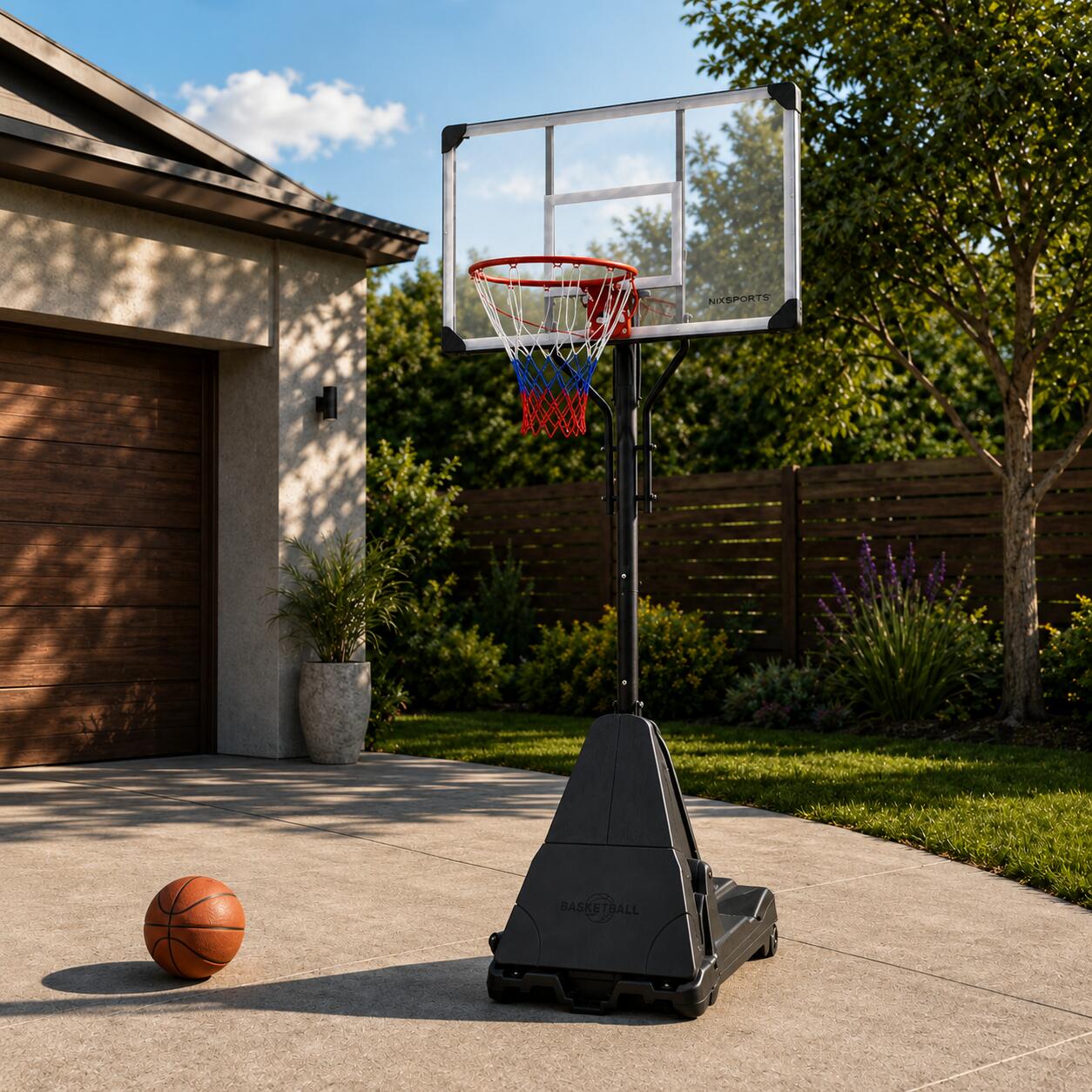 Canasta de Baloncesto Portátil con Altura Regulable 2,45-3,05 m 6/7