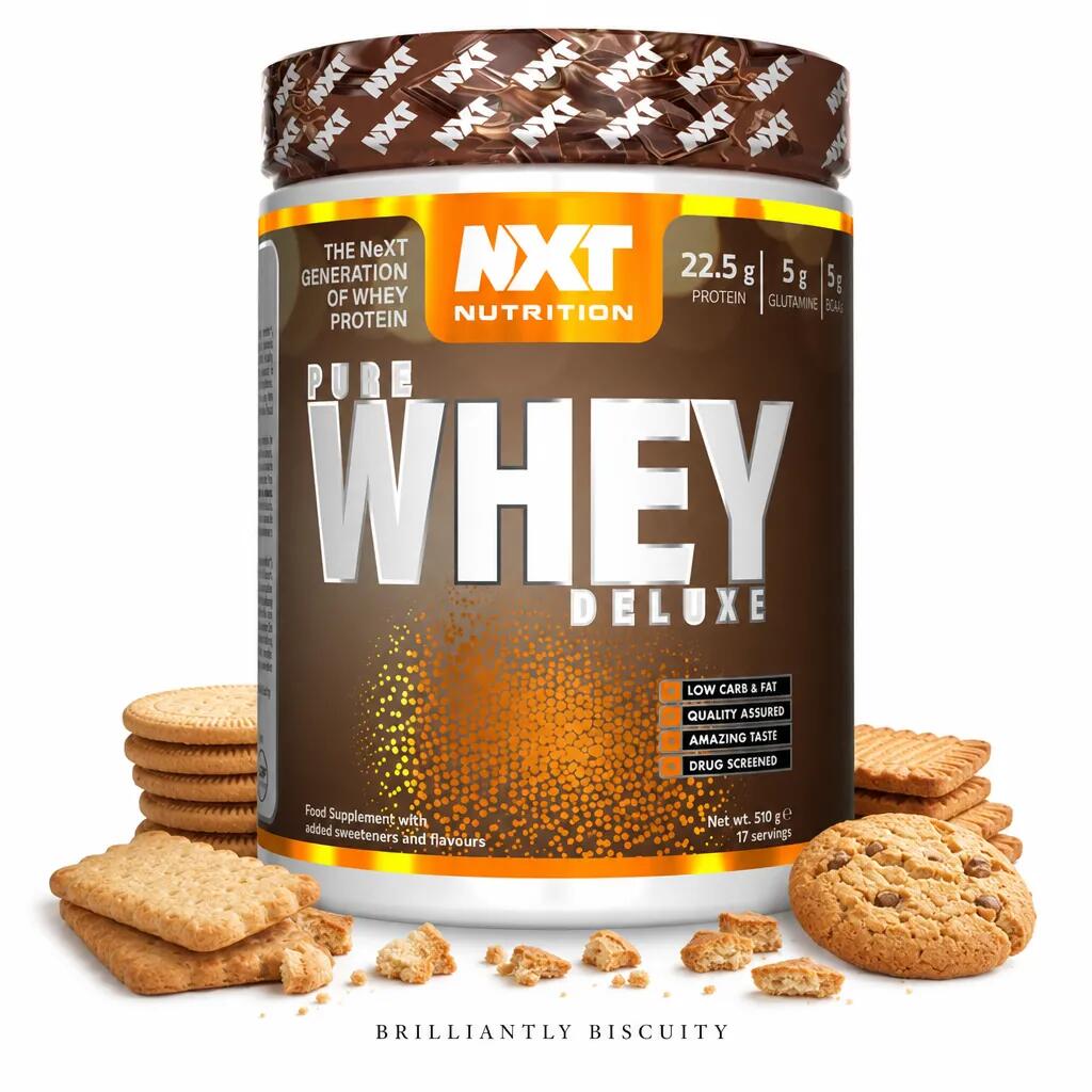 NXT Nutrition Pure Whey Deluxe 510g Brilliantly Biscuity