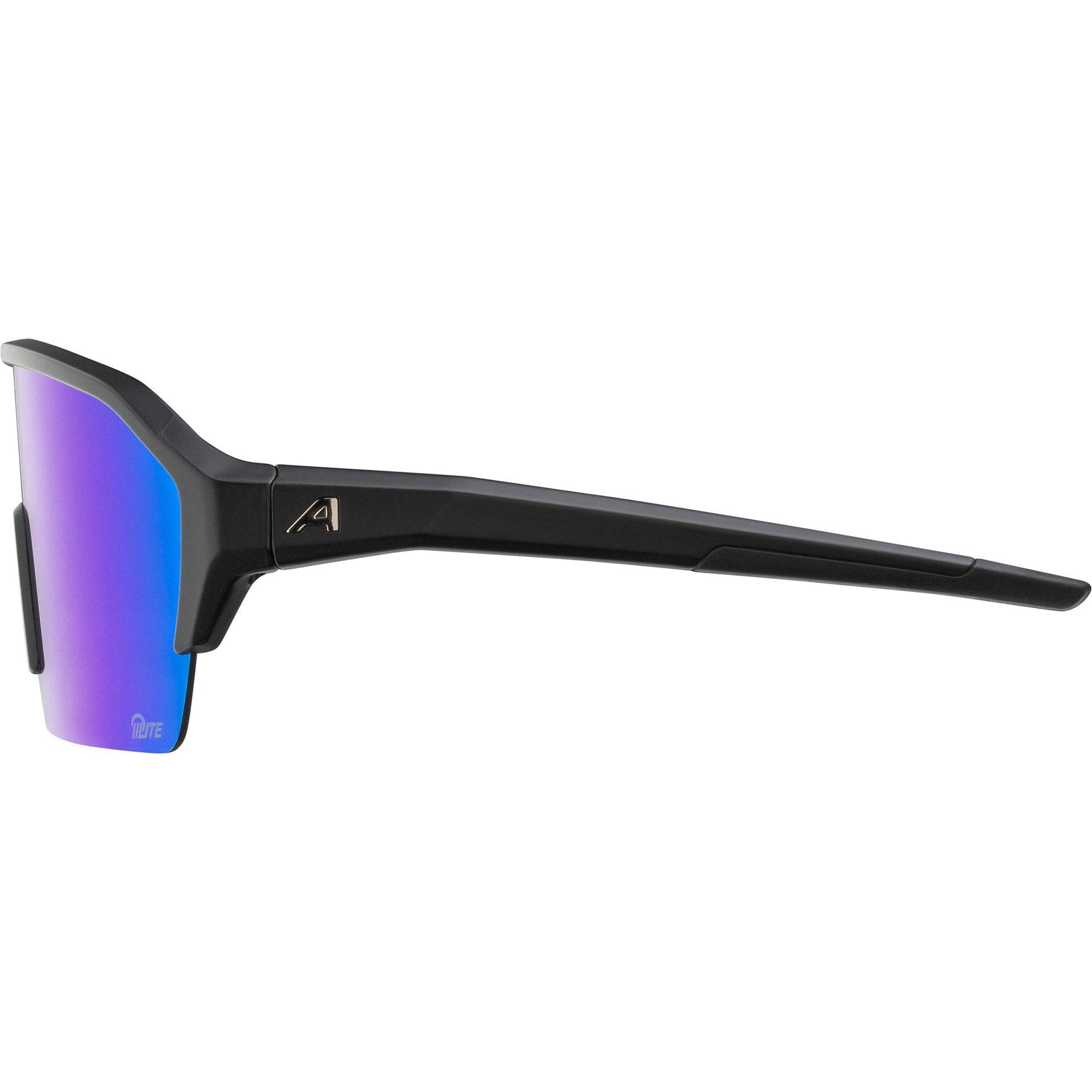 Alpina Q-Lite Jade lunettes de sport bleu paon, verres miroir bleus 3/4