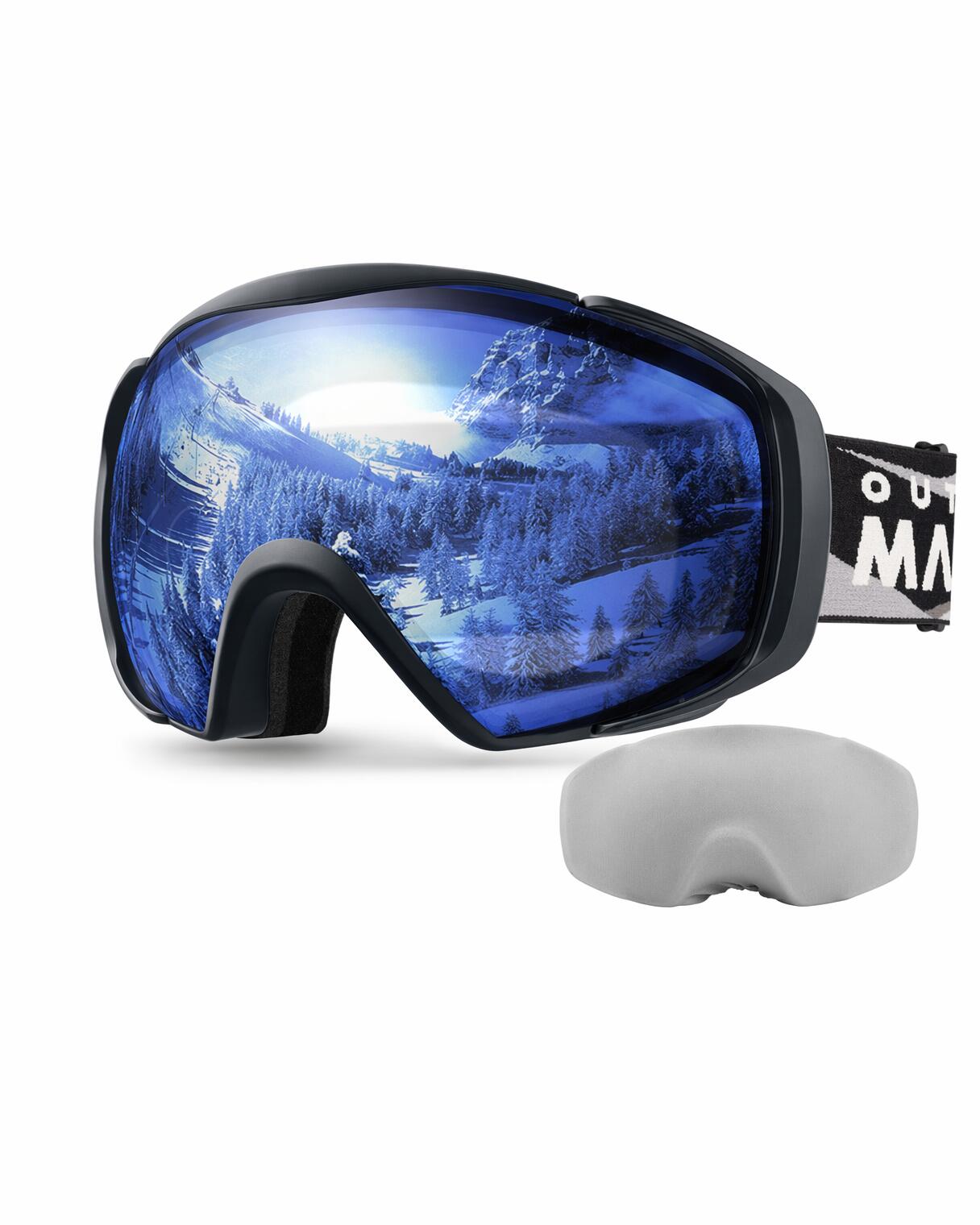 OutdoorMaster Ski Goggles with Cover Snowboard Snow Goggles OTG Anti-Fog