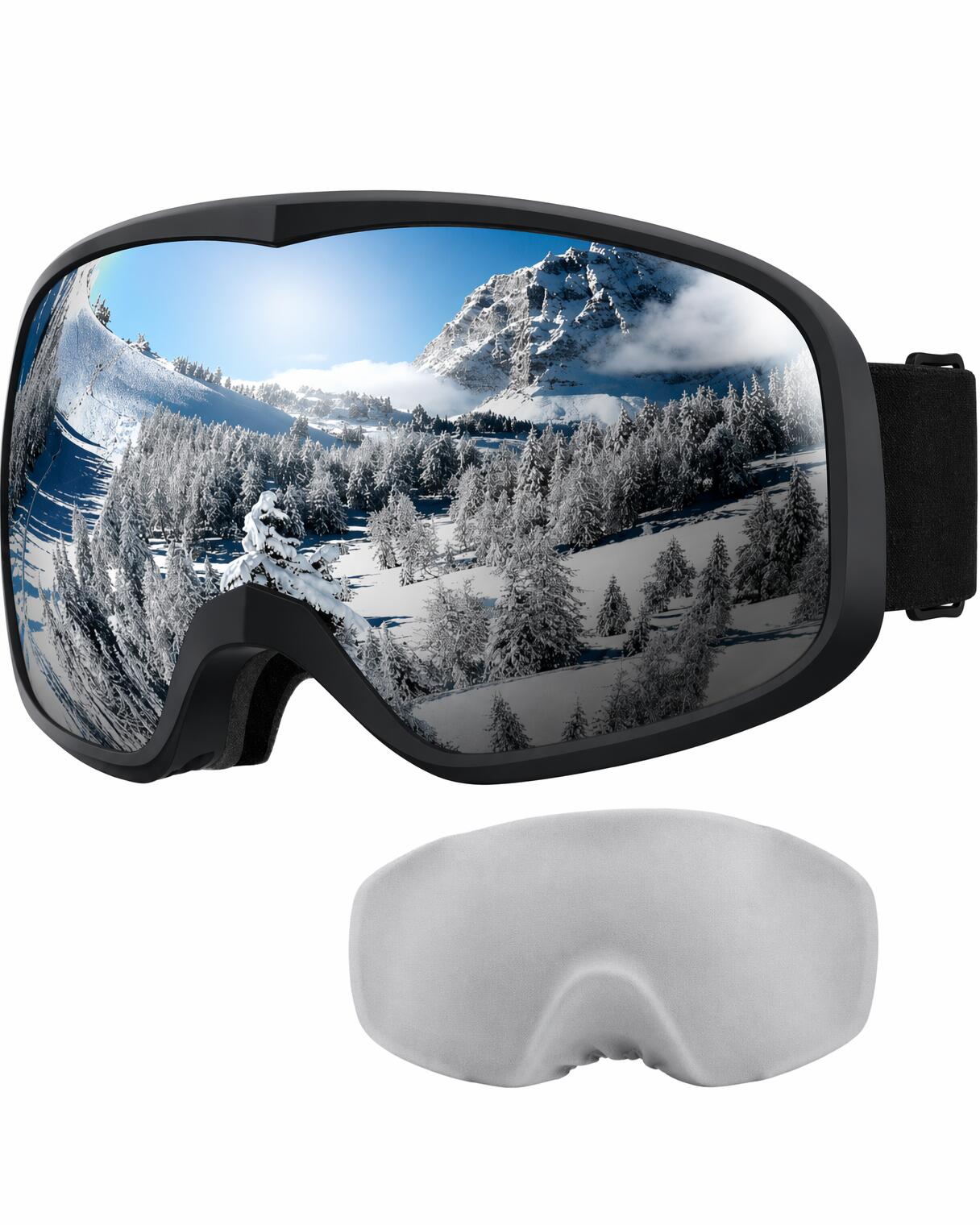 OutdoorMaster Owl Ski Goggles OTG, Snow Snowboard Goggles for Men Women Youth