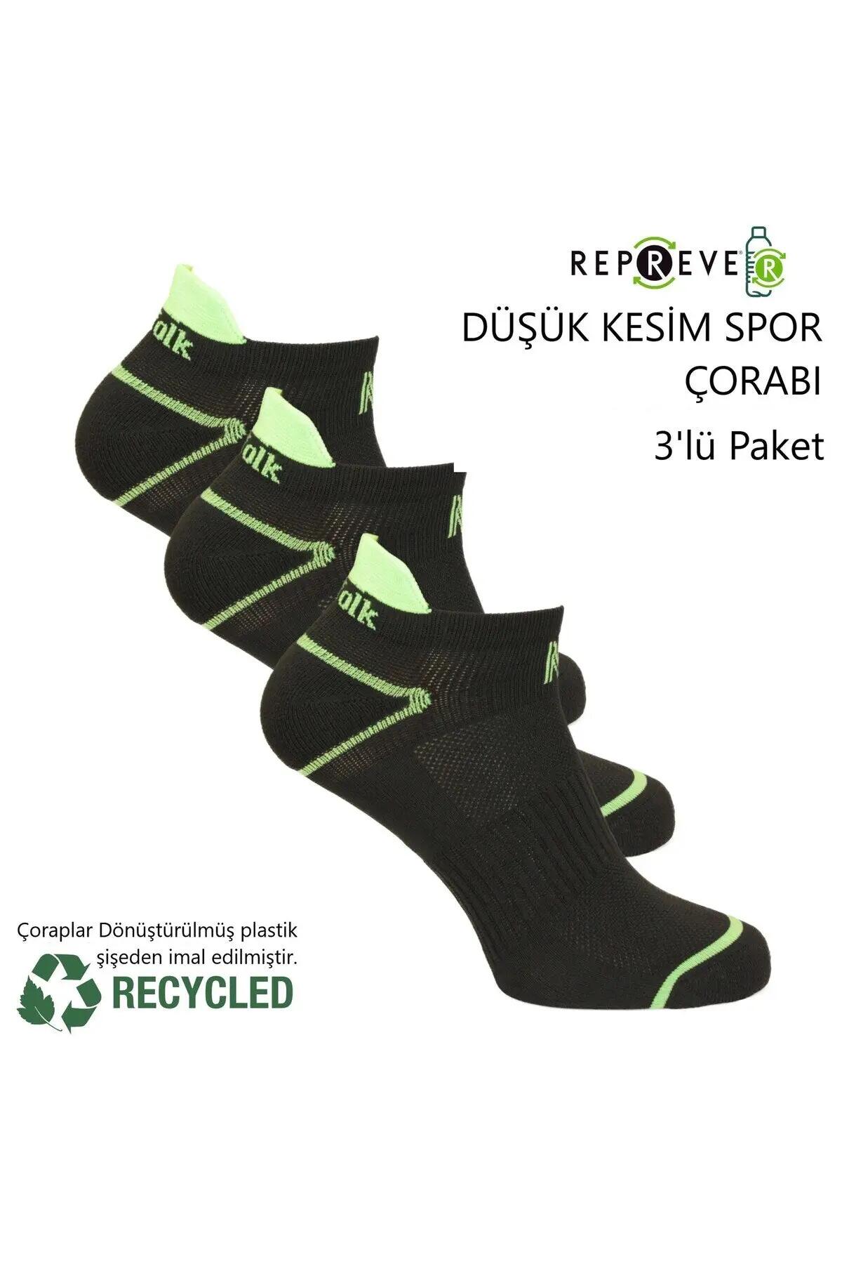3lü Spor Çorabı, Destekli ve Nefes Alabilen Repreve Multi-Spor Çorabı - CARETTA 2/4