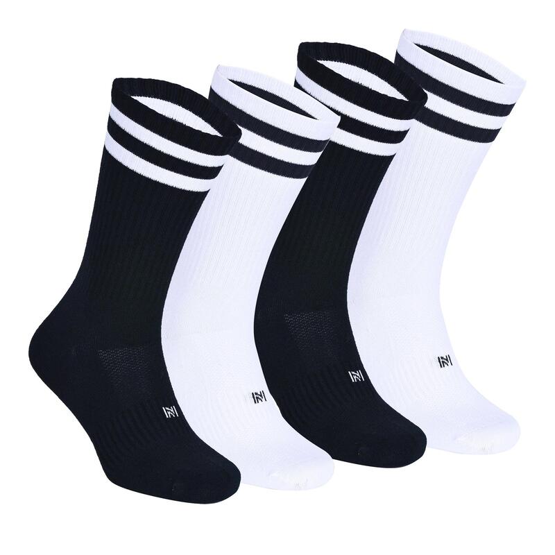 4 çift bambu ve pamuklu, nefes alabilen, dikişsiz spor çorabı - Retro N-Twist