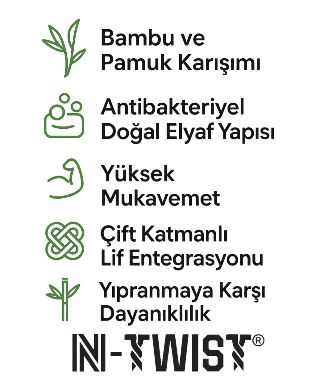 N-Twist® Teknolojili Bambu & Pamuk Bükümlü Parmaklı Çorap - BRIGHTON 2/7
