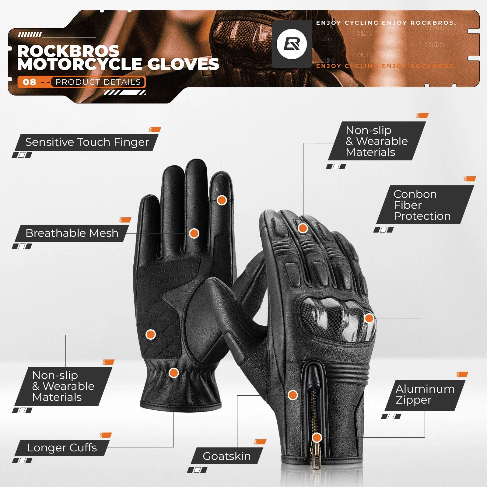 ROCKBROS Motorradhandschuhe mit Touchscreen 6/8