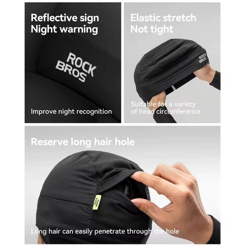 Czapka rowerowa do biegania sportowa pod kask ROCKBROS 18250006001 Termoaktywna 4/7