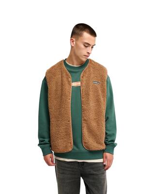 Sherpa-vest met drukknoopsluiting urban storm braun heren