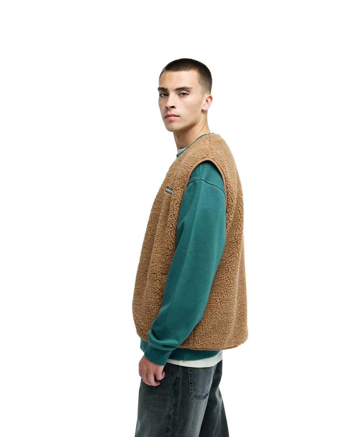 Sherpa-vest met drukknoopsluiting URBAN STORM Braun Heren 4/4