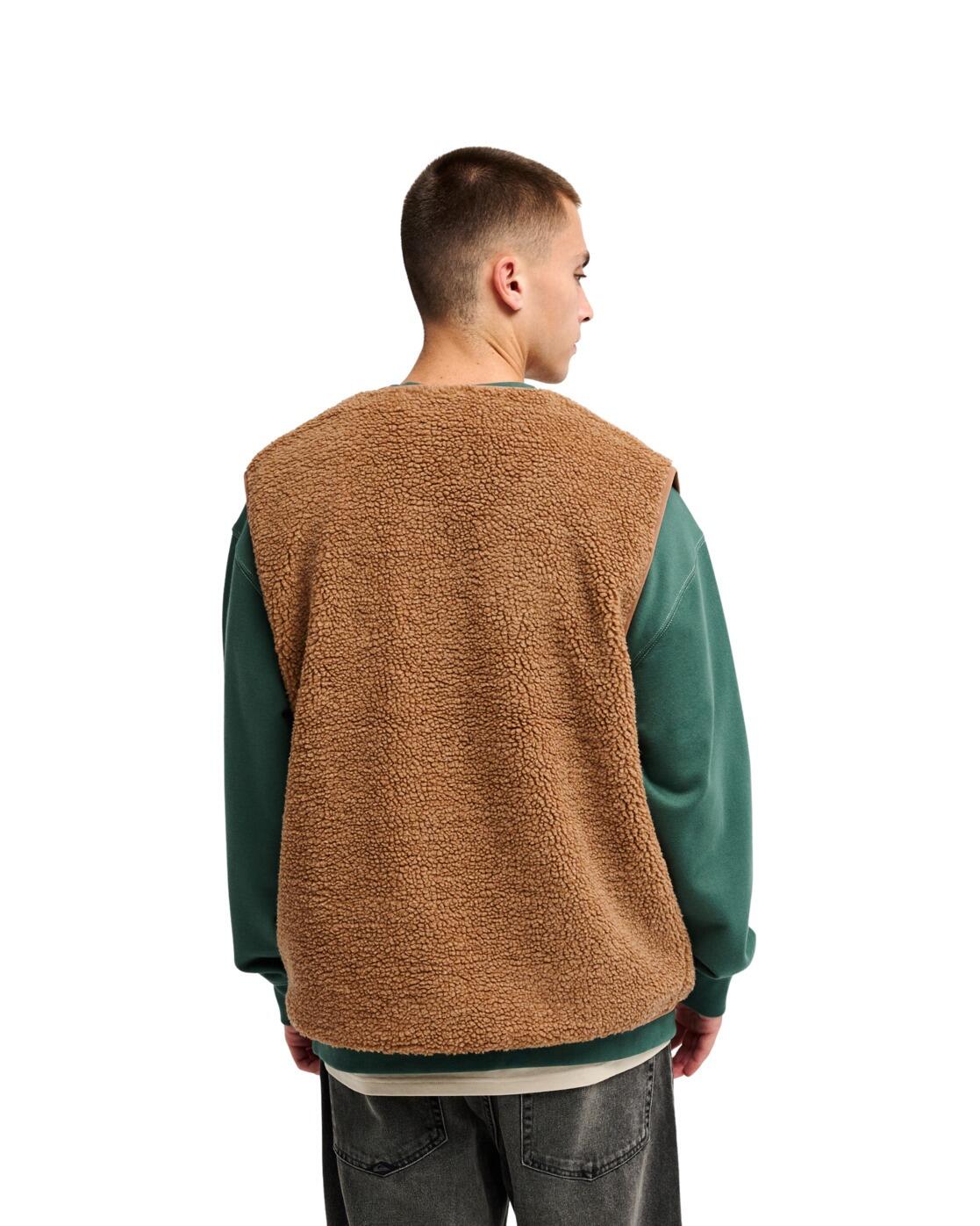 Sherpa-vest met drukknoopsluiting URBAN STORM Braun Heren 2/4