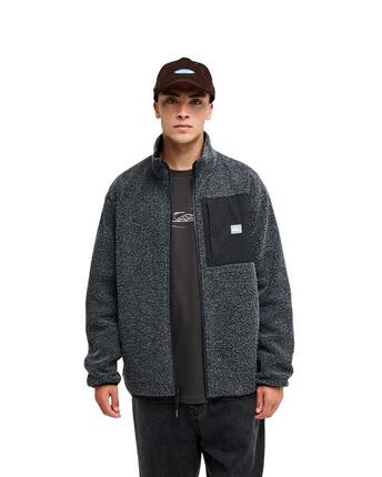 Sherpa-Fleece mit Reißverschluss URBAN STORM REVERSIBLE Schwarz Herren
