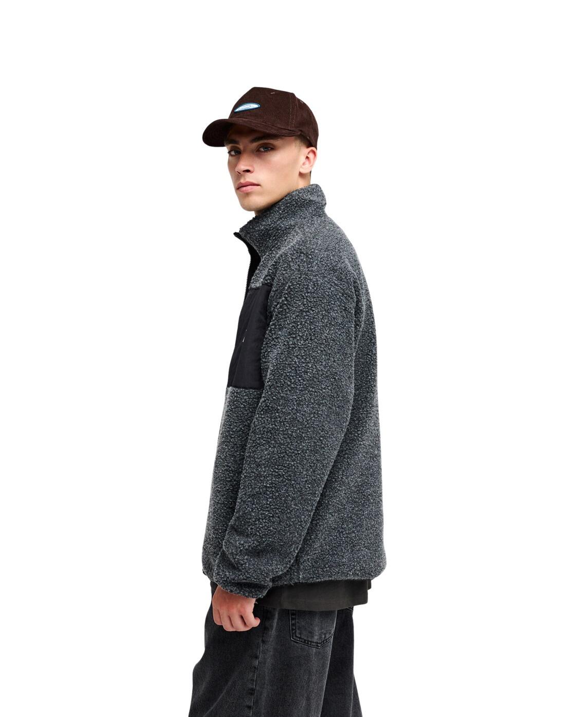 Sherpa Fleece met Rits URBAN STORM REVERSIBLE Schwarz Heren 4/4