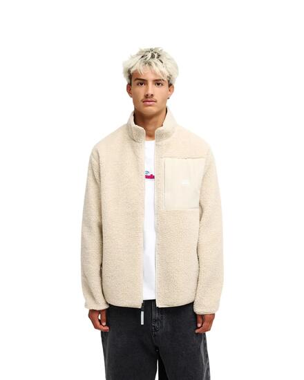 Sherpa-Fleece mit Reißverschluss URBAN STORM REVERSIBLE Schwarz Herren
