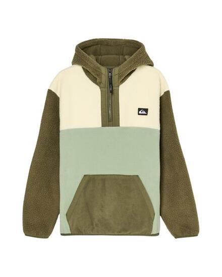Sherpa-Fleece mit Halbreißverschluss OCEAN VIEW MIX Grün Junge